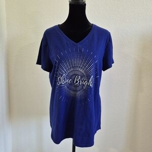 TEK Gear Shine Bright V-Neck Tee - Royal Blue